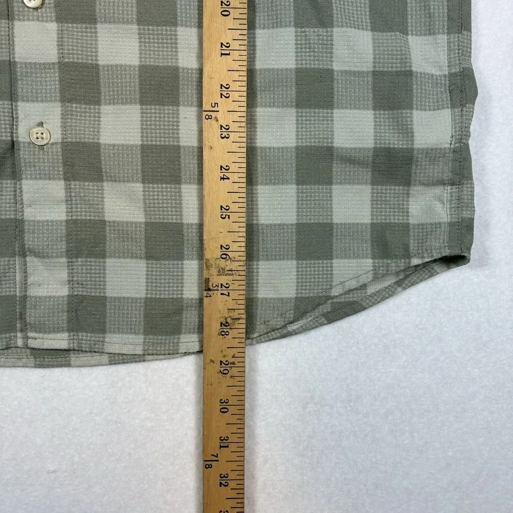 Marmot Shirt Mens M Green Plaid Polyester Short Sleeve Gorpcore Hiking Outdoor